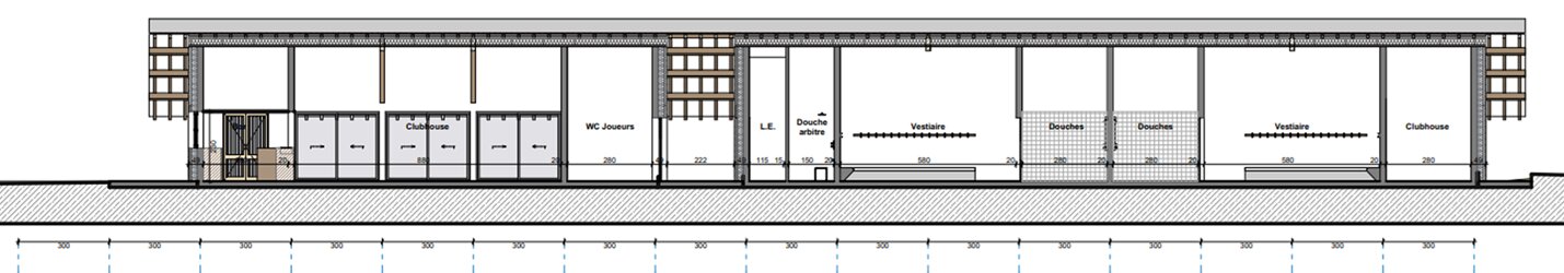 Construction d'un vestiaire et d'un club-house